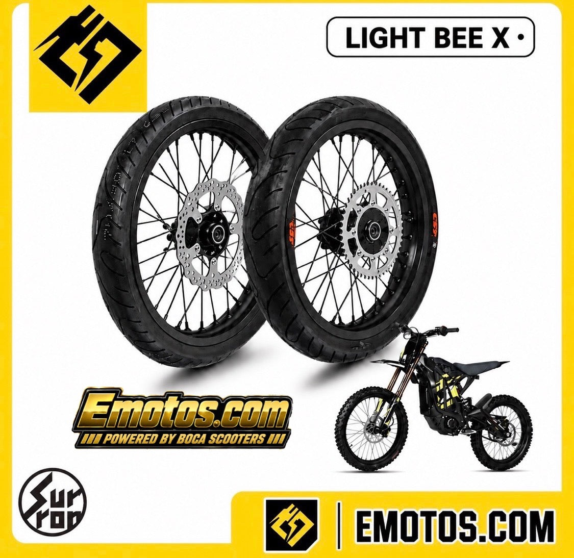 17" Supermoto Wheel Set Surron Lightbee E-Ride Pro 79 Bike