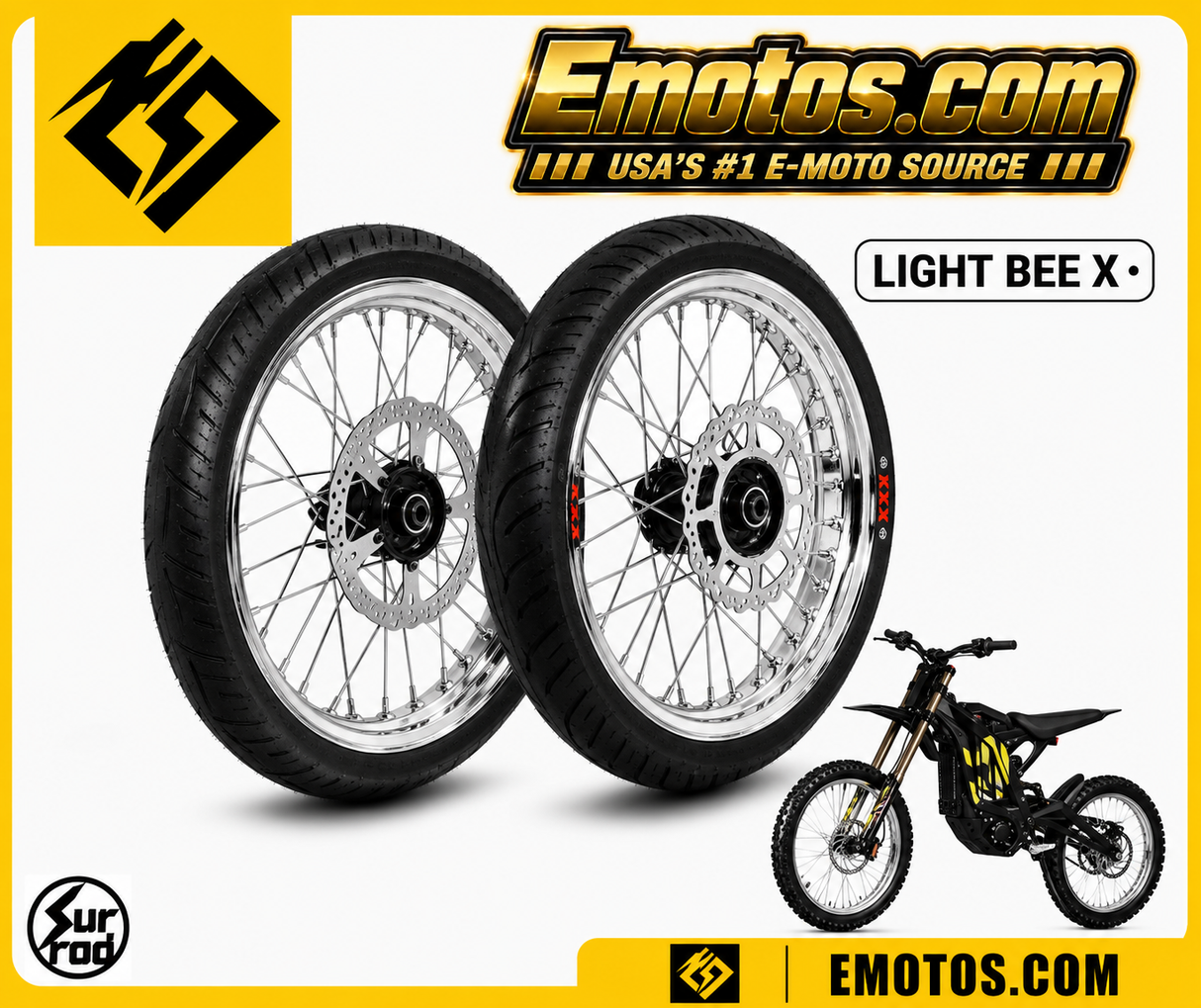 Supermoto Chrome Wheel Set-Light Bee X